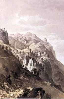 The Falls of Rangobodde Ceylon 1864 by Romanticism