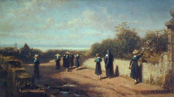 School Girls Going for a Walk by Romanticism