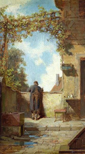 Old Man on the Terrace by Romanticism