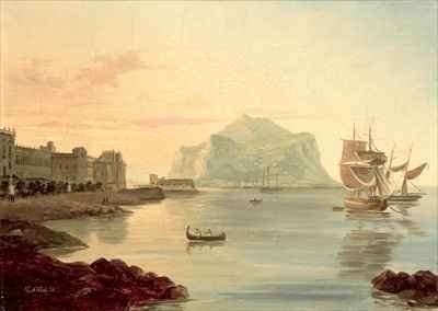 Palermo Harbour with Mount Pellegrino by Romanticism