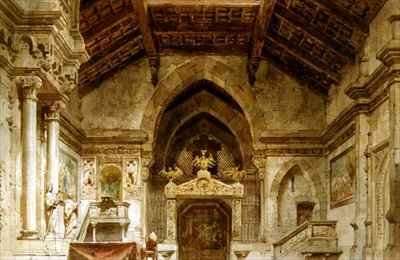 Set design for an opera by Romanticism