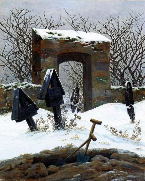 Graveyard under Snow 1826 by Romanticism