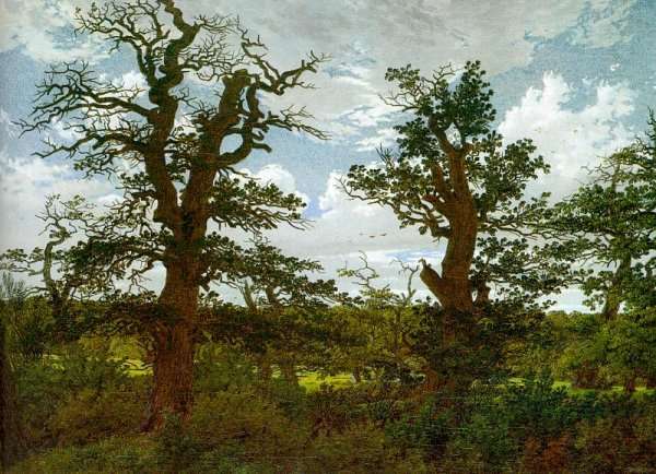 Landscape with Oak Trees & a Hunter 1811 by Romanticism
