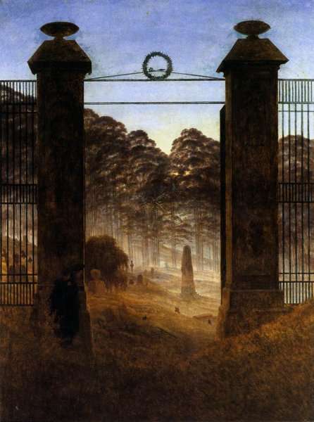 The Cemetery Entrance 1825 by Romanticism