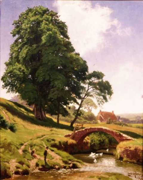 Ducks Below the Bridge by Romanticism