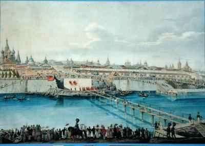 Laying of the Moskvoretsky Bridge in Moscow by Romanticism