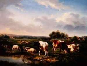 Cattle and Sheep in a Landscape by Romanticism