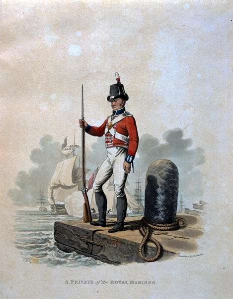 A Private of the Royal Marines, from Costumes of the Army of the British Empire, according to the last regulations 1812, engraved by J.C. Stadler, published by Colnaghi and Co. 1812-15 by Romanticism
