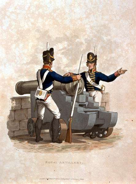 Royal Artillery, from Costumes of the Army of the British Empire, according to the last regulations 1812, engraved by J.C. Stadler, published by Colnaghi and Co. 1812-15 by Romanticism