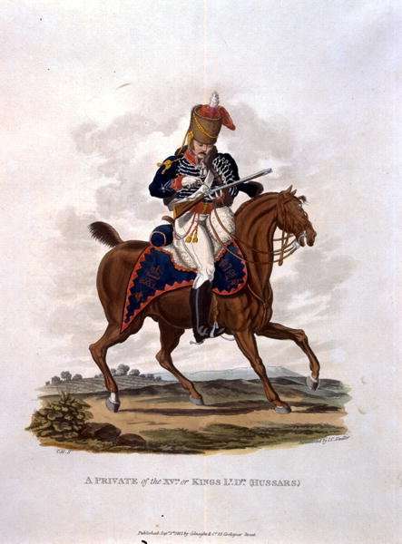 A Private of the 15th, or Kings Hussars, from Costumes of the Army of the British Empire, according to the last regulations 1812, engraved by J.C. Stadler, published by Colnaghi and Co. 1812-15 by Romanticism