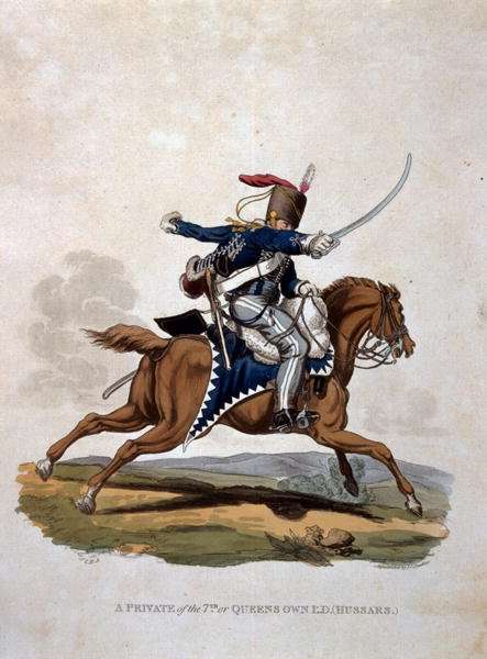 A Private of the 7th, or Queens Own Hussars, from Costumes of the Army of the British Empire, according to the last regulations 1812, engraved by J.C. Stadler, published by Colnaghi and Co. 1812-15 by Romanticism