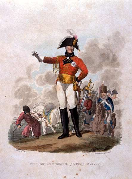 Full Dress Uniform of a Field Marshal, from Costumes of the Army of the British Empire, according to the last regulations 1812, engraved by J.C. Stadler, published by Colnaghi and Co. 1812-15 by Romanticism