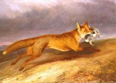 Fox making off with a Rabbit by Romanticism