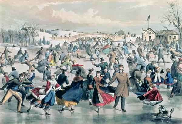 The Skating Pond, pub. by Currier and Ives, New York, 1862 by Romanticism