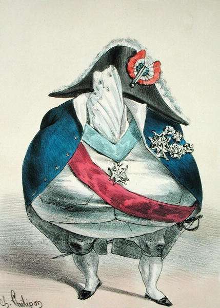 The Happy Medium, caricature of Louis-Philippe 1773-1850 by Romanticism