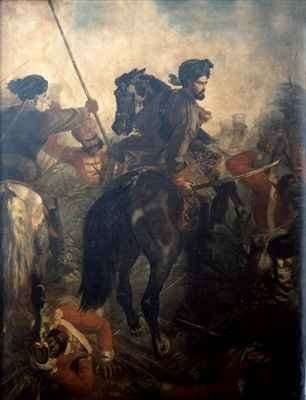 Captain Dighton MacNaghten Probyn 1833-1924 at the Battle of Agra on 10th of October 1857 by Romanticism