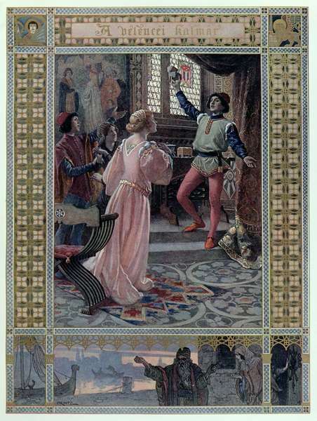 Illustration from The Merchant of Venice by William Shakespeare 1565-1616 c.1900 by Romanticism