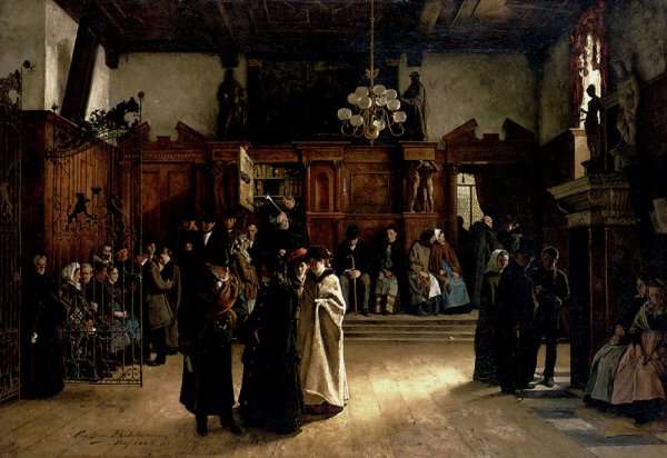 Im Gerichtsvorsaal 1883 by Romanticism