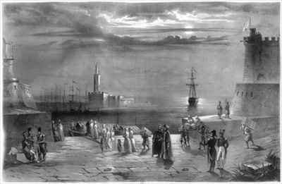 The Dey Hussein Ibn El Hussein leaving Algiers after the city has been captured on the 4th July 1830 by Romanticism