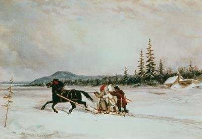Habitants Sleighing 2 by Romanticism