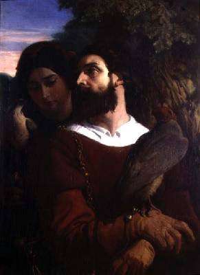 The Falconer 1853 by Romanticism