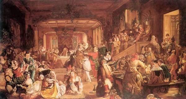 Merry Christmas in the Baron's Hall  1838 by Romanticism