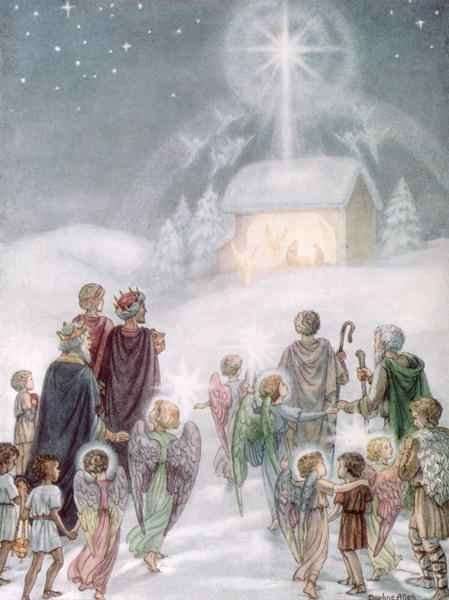 A Christmas Card from a watercolour by Romanticism