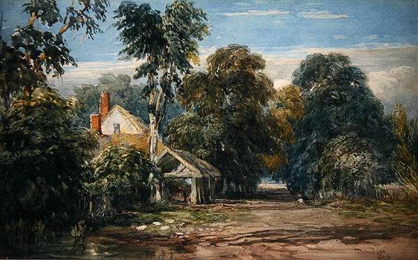A Cottage and Byre at the Edge of a Wood, 1845 by Romanticism