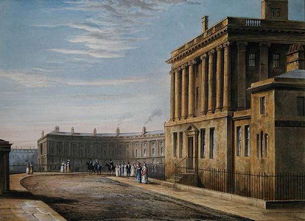 The Royal Crescent, Bath 1820 by Romanticism