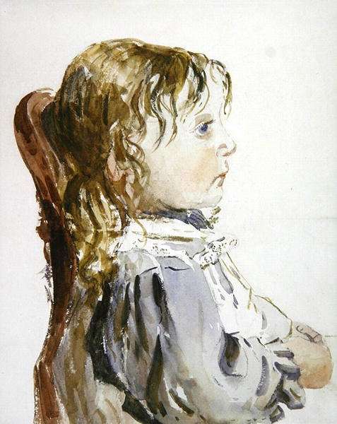 Study of a small girl in a pinafore, probably late 1840s by Romanticism