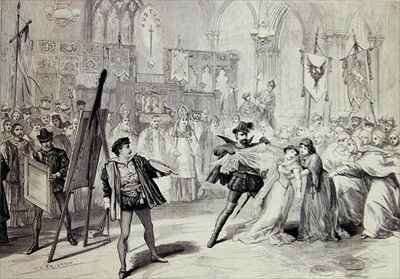 Scene from Moro the painter of Antwerp by Romanticism