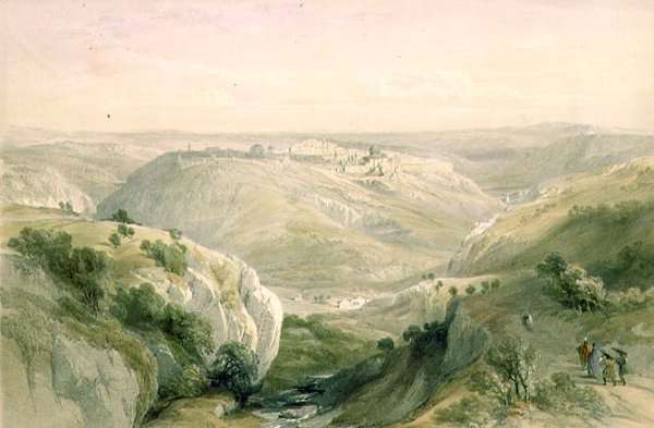 Jerusalem from the South, April 12th 1839, plate 10 from Volume I of The Holy Land, engraved by Louis Haghe 1806-85 pub. 1842 by Romanticism