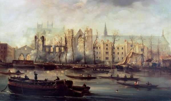 The Burning of the Houses of Parliament, 16th October 1834 by Romanticism
