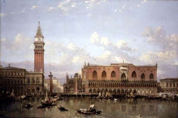 The Doges Palace, Venice, from the Bacino di San Marco, 1853 by Romanticism