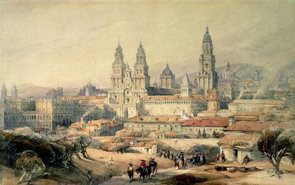 Santiago- the Cathedral from the south-west, 1837 by Romanticism