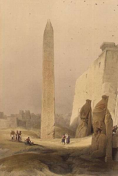 Obelisk at Luxor, from Egypt and Nubia, Vol.1 by Romanticism