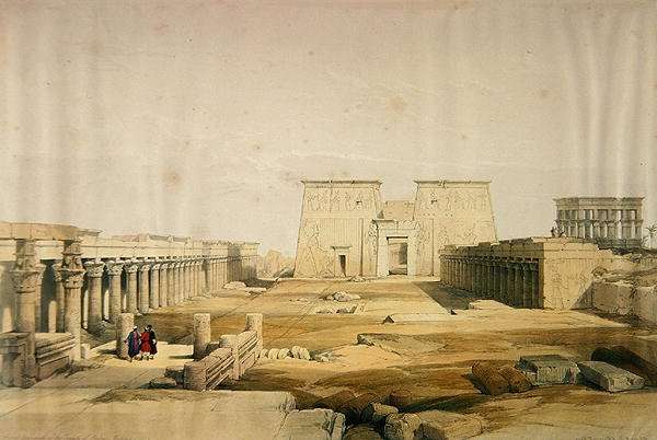 Grand Approach to the Temple of Philae, Nubia, from Egypt and Nubia, Vol.1 by Romanticism
