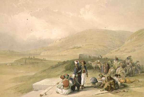 Jacobs Well at Shechem, April 17th 1839, plate 40 from Volume I of The Holy Land, engraved by Louis Haghe 1806-85 pub. 1842 by Romanticism