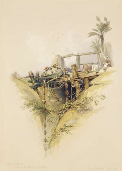 A Persian Water Wheel, used in raising water from the Nile, from Egypt and Nubia, Vol.1 by Romanticism
