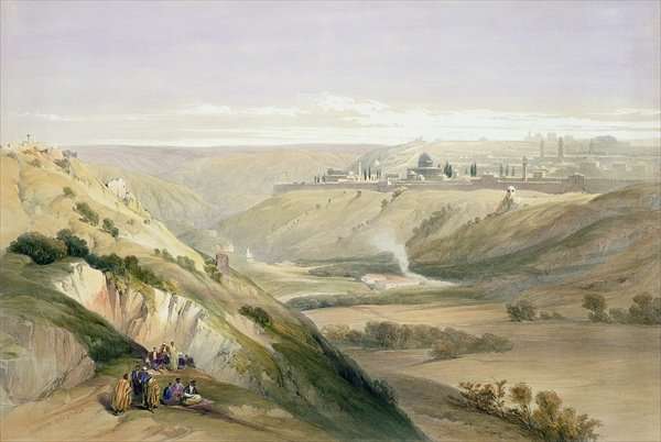 Jerusalem, April 5th 1839, plate 18 from Volume I of The Holy Land, engraved by Louis Haghe 1806-85 pub. 1842 by Romanticism