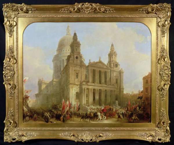 St. Pauls Cathedral with the Lord Mayors Procession, 1836 by Romanticism