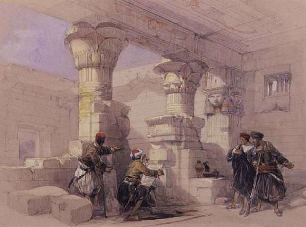View from under the Portico of Dayr E Medeeneh, Thebes by Romanticism