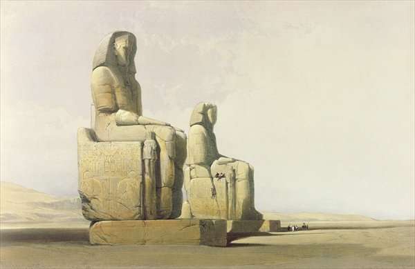 Thebes, December 4th 1838, plate 12 from Volume I of Egypt and Nubia, engraved by Louis Haghe 1806-85 pub. 1846 by Romanticism