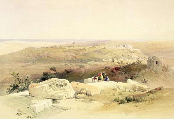 Gaza, March 21st 1839, plate 59 from Volume II of The Holy Land, engraved by Louis Haghe 1806-85 pub. 1843 by Romanticism