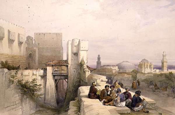 The Citadel of Jerusalem, April 19th 1841, plate 24 from Volume I of The Holy Land, engraved by Louis Haghe 1806-85 pub. 1842 by Romanticism