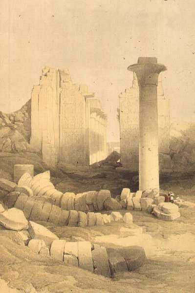The Dromos or Central Hall of the Great Temple of Amun, Karnak, from Egypt and Nubia, Vol.2 by Romanticism
