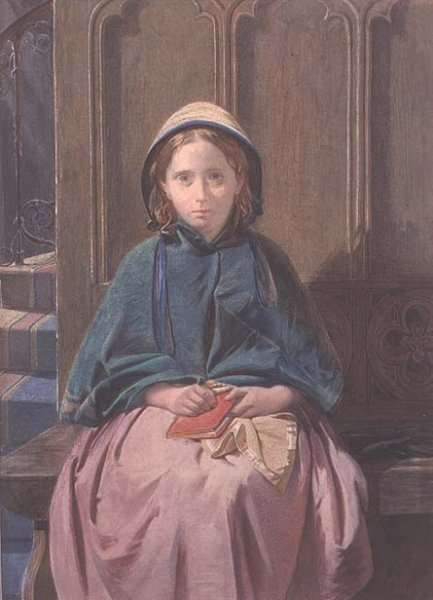Portrait of a Girl Reading in a Church Pew, 1862 by Romanticism