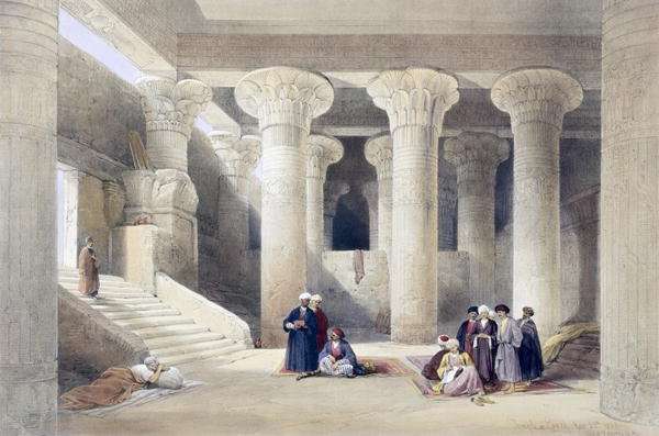 Interior of the Temple at Esna, Upper Egypt, from Egypt and Nubia, Vol.1 by Romanticism