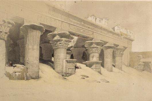 Portico of the Temple of Edfu, Upper Egypt, from Egypt and Nubia, Vol.1 by Romanticism