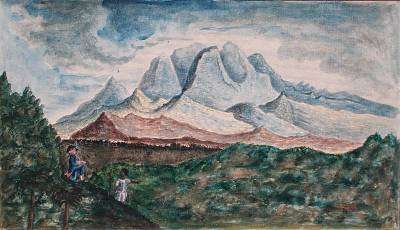 View of the Pitons du Carbet from Mount Pelee Martinique 1815 by Romanticism
